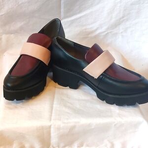 Women's BC Black and Burgundy Loafers